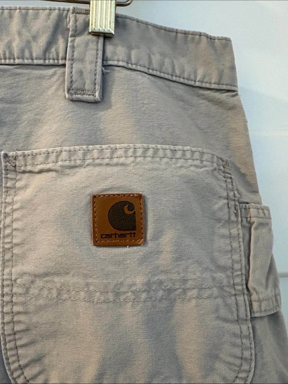 Carhartt light TAN Canvas Dungaree Work Pants Mens 36x30 Excellent Condition